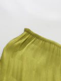 Solid Loose Spliced Folds Dress for Women Slash Neck Long Sleeve Luxury Irregular Dresses Female Summer Fashion New