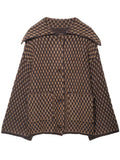 Women's Brown Knitted Cardigan Fashion Turn Down Collar Single Breasted Pockets Sweater Lady 2025 Autumn Casual Street Outerwear