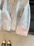 Women's Jacket with Contrasting Cuffs  Early Spring New Style  Button-up Tang Suit Top Elegant Daily Coat