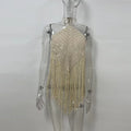Fashion Knit Tassels Women's Cropped Vest Hollow Out Halter Sleeveless Backless Beach Tops 2026 Summer Lady Chic All-match Top