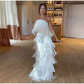Ladies Strapless Fringe Maxi Gown Tiered Asymmetrical Sleeveless Slim Robe Summer Beach Club Cocktail 2026 New Chic Hot Vestidos
