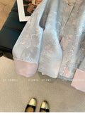 Women's Jacket with Contrasting Cuffs  Early Spring New Style  Button-up Tang Suit Top Elegant Daily Coat