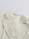 Office Spliced Folds Two Piece Set for Women Lapel Sleeveless Top High Waist Wide Pant Minimalist Suit Female New