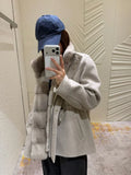 Women Solid Color Fringed Jacket 2-piece Set Chic Drawstring Pocket Zipper Coat Sleeveless Vest Sets Autumn Street Daily Wear