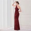 High Quality Women Design Maxi Dress Sexy One Shoulder Sequin Evening Dress Party Night Elegant Long Prom Dress Vestidos