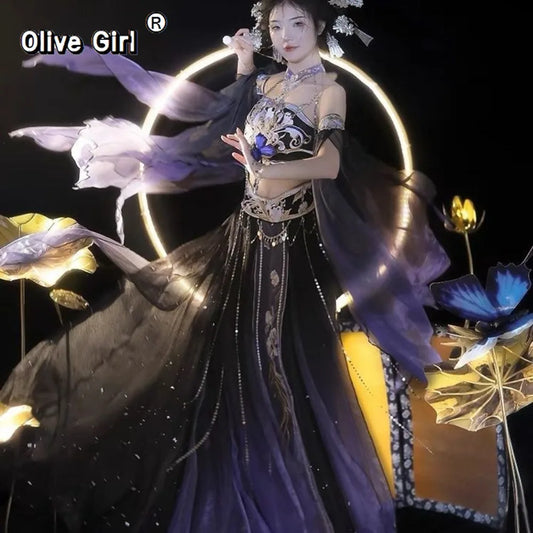 Olive Girl Black Hanfu Dress 2026 M-XL XS-3XL Plus Size Hanfu Chinese Dress Traditional Chinese Clothing Chinese Heritage Fashion Women
