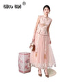 Olive Girl Red Embroidered Embroidered Top for Ren Faire 2026 Garden Wedding Fairycore Photoshoot Everyday Wear S-XXL XS-3XL Plus Size Hand Embroidered Flowing Sleeve Romantic Cottagecore Garden Party Editorial Not Costume Chinese Heritage Fashion Women