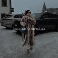 Iconic Girls Brand Fashion Maxi Faux Fur Coat Women Winter 2026 Thick Fluffy Fox Fur Jacket Chic Street Style Overcoats