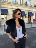 Fur collar Sweaster Cardigan Women's Buttons Long Sleeve Solid Slim Knitted Coat Female Autumn Winter Commuting Cardigan