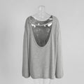Backless Knitted Sweater Female Loose Sexy Long Sleeve Pullover Top Casual Women's Knitwear Top Solid Autumn New