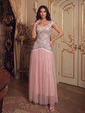 Solid Fashion Diamond Flying sleeve Bandage Long Dresses for Women Pink Sleeveless Patchwork Tunic Dress Female Autumn