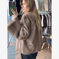 Luxury Faux Fur Maxi Coat Chic Women Open Front Stand‑collar Long Sleeve Oversized Outerwear Winter Autumn New Warm Fashion 2026