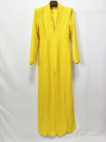 2026 Autumn New Fashion Petal Slit Design Slim V-Neck Long Dress Women'S Long Sleeved Elegant Dinner Party Evening Gown