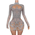 2026 High-end Silver Nude Waist Pinch Glam Hip Skirt Party Evening Birthday High-end Dress Women Dresses for Party and Wedding