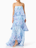Solid Loose Spliced Printing Dresses for Women Square Collar Sleeveless French Romantic Dress Female Summer Fashion Style
