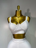 Women Sexy Bandage Crop Top Pant Set Evening Party Club Luxury Birthday High Street Fashion Elegant Luxury Birthday Outfit