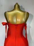 Women Sexy Backless Pearl Diamonds Crystal Bodycon Bandage Dresses Celebrity Elegant Evening Party Club Dress Vestido