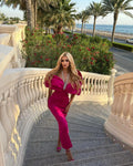 Blue Black Women Sexy Halter Off the Shoulder Crystal Ruffles Bodycon Long Bandage Dress Nightclub Party Birthday Celebrate Wear