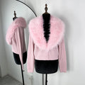Fur collar Sweaster Cardigan Women's Buttons Long Sleeve Solid Slim Knitted Coat Female Autumn Winter Commuting Cardigan