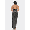 Sexy Maxi Rhinestone Sequin Dress Women Summer Straps Backless Party Vestido Female Wedding Gown Evening Night Dresses