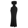Elegant Hollow Dress Women Solid Patchwork Sleeveless Backless Ruched Stretch Gown Midnight Prom Party Long Bodycon