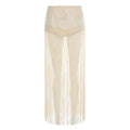 Sexy Tassel 2 Piece Set Women Irregular Halter Backless Bandages Tank Top+Patchwork Skirt New Trend Party Streetwear