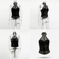 White Lace Camisole Women's Summer Sexy See-through Lace Patchwork Bodycon Tank Top Elegant Backless New Women's Tops