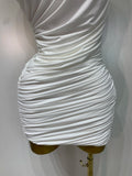 High Quality Women Bodycon Sexy Off The Shoulder Draped Mini Dress Club Dress Midi Celebrity Elegant Party Luxury Birthday Dress