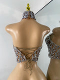 Sparkly Diamonds Mesh Sexy Transparent Tops Women Luxury Party Celebrate Bithday Stage Wear Nightclub Performance Costume
