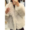 Fashion Women Solid Lapel Faux Fur Coat Long Sleeve Fluffy Loose Short Cardigan Jacket Winter Lady Thicken Warm Outwear