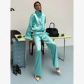 Solid Waist Drawstring Cinched Jacket Women's Satin Pleated Stand Collar Long Sleeves Loose Coat Lady Fashion Daily Outwear New
