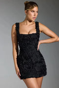 Solid Minimalist Slimming Dresses for Women Square Neck Sleeveless High Waist Temperament Dress Female
