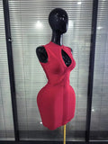 Winered Black Women Sleeveless Sexy Keyhole Bodycon Mini Bandage Dress Celebrate Nightclub Party Birthday Fashion Outfit