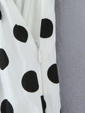 Beach Party Two Piece Set for Women Halter Neck Sleeveless Vest High Waist Polka Dot A Line Midi Skirt Suit Female