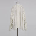 Polka Dot See Through Blouse for Women Deep V Neck Long Sleeves Irregular Design Loose Shirt Female Fashion Clothes