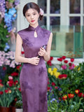 Improved Chinese Dress Sexy Sleeveless Qipao Evening Party Dress Vestidos Women Summer Jacquard Vintage Slim Cheongsam Gown