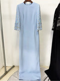 2026 New Arrivals Spring Fashion Heavy Industry Beaded Diamond Slim Midi Dress Women's Half Sleeve Female Vestidos