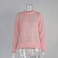Mohair Round Neck Pullover Sweater For Women 2025 Spring Summer New Knitted Bottom Semi-sheer Knit Sweater Female Top
