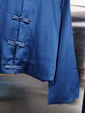 Solid Spliced Buttons Two Piece Set Female Stand Collar Long Sleeve Top Retro Chinese Women's Trousers Sets Fashion