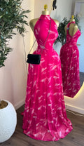 2026 New Women O-neck Sleeveless Floral Print Mermaid Maxi Dress Evening Birthday Beach Sexy Night Party Long Dresses