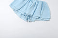 Ruched Elegant 2 Piece Set Woman Tierred Design Halter Backless Irregular Tops+Mini Shorts Beach Party Style Suits