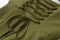 Elegant Ribbon Corset Long Dress For Women Slip Slit Maxi Dresses Evening Bridesmaid Wedding Guest Olive Green Black Cocktail