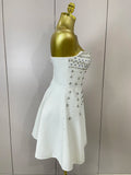 Sexy Sleeveless A Line Bandage Mini Dress Women Luxury Diamonds Birthday Party Gowns Evening Celebrity Club Show Wear Vestido