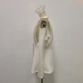 Irregular Office Tunic Coat for Women V Neck Long Sleeve Shoulder Pud Design Spliced Hollow White Jackets Female
