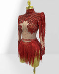 Luxury Hot Diamond Shiny Sequined Tassel Jumpsuit Fashion Party Stage Performance Dress Birthday Outfits Vestidos Fiesta De Lujo