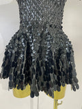 Sparkly Sequins Bodysuit Short Dress Women Sexy Nightclub Dancer DJ Stage Performance Wear Luxury Birthday Party Festival Outfit