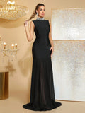 2026 New Diamond Turtleneck Bodycon Long Dress Women Sleeveless Patchwork Elegant Evening Birthday Party Dinner Wedding Gowns