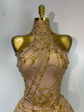 Women Luxury Black Mesh See Through Crystal Diamond Bodycon Dress Sexy Evening Party Club Nightclub Dress Singer Stage Costume