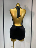 Women Sexy Halter Crystal Bodycon Mini Dress Celebrate Nightclub Performance Stage Outfit Luxury Birthday Photo Shoot Dress