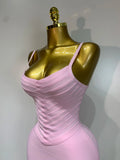 Women Sexy Backless Pink Orange Bodycon Mini Bandage Dress Simple Elegant Evening Party Luxury Birthday Nightclub Prom Dress
